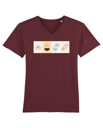 Lines And Dots Burgundy