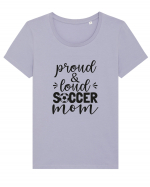 Proud And Loud Soccer Mom Tricou mânecă scurtă guler larg fitted Damă Expresser