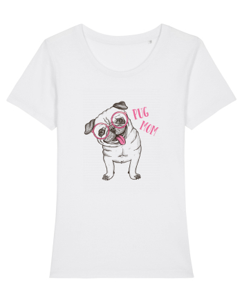 Pug Mom  White