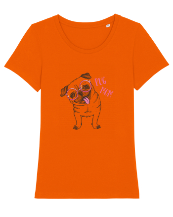 Pug Mom  Bright Orange