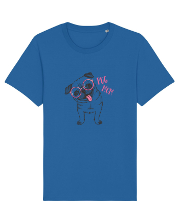 Pug Mom  Royal Blue