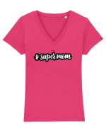 #supermom Tricou mânecă scurtă guler V Damă Evoker