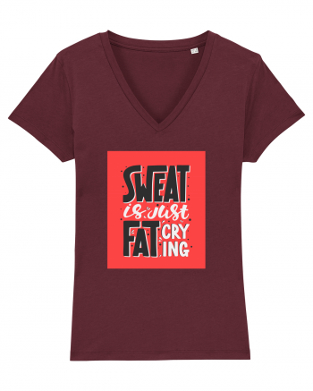 Sweat Is Just Fat Criyng Burgundy