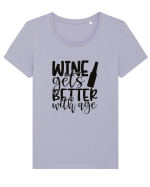 Wine Gets Better With Age Tricou mânecă scurtă guler larg fitted Damă Expresser