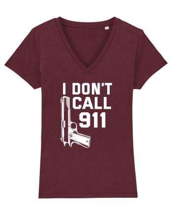 I Don't Call 911 Burgundy