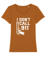 I Don't Call 911 Tricou mânecă scurtă guler larg fitted Damă Expresser