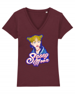 Sassy Moon - Luna Obraznica Tricou mânecă scurtă guler V Damă Evoker