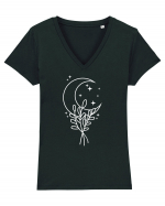 Celestial Flower Tricou mânecă scurtă guler V Damă Evoker