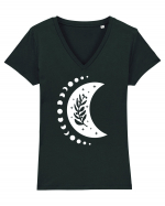 Fazele Lunii Moon Phases Tricou mânecă scurtă guler V Damă Evoker