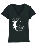 Flowers Of Moon Tricou mânecă scurtă guler V Damă Evoker