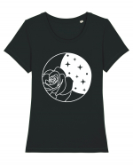 Full Moon Flower Tricou mânecă scurtă guler larg fitted Damă Expresser