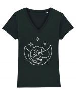 Moon Flower Tricou mânecă scurtă guler V Damă Evoker