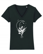 Moon Flower Tricou mânecă scurtă guler V Damă Evoker