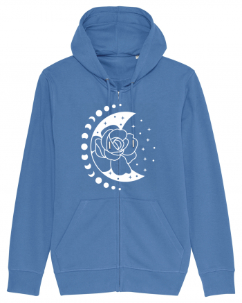 Moon Flower Moon Phases Bright Blue