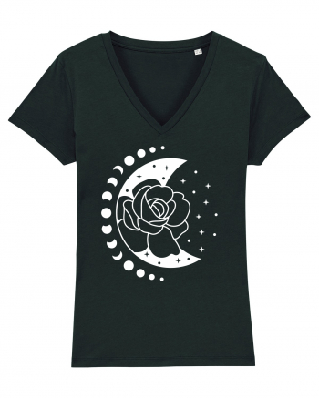 Moon Flower Moon Phases Black