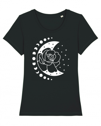 Moon Flower Moon Phases Black