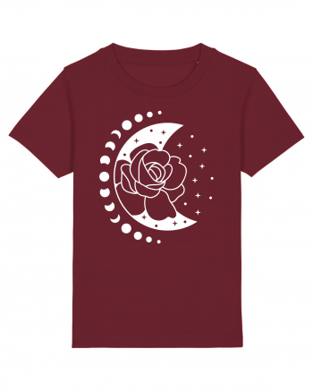 Moon Flower Moon Phases Burgundy