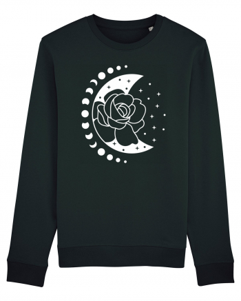 Moon Flower Moon Phases Black