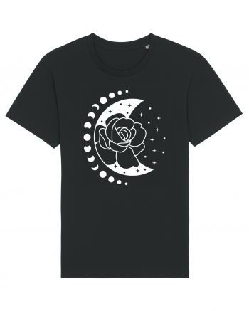 Moon Flower Moon Phases Black