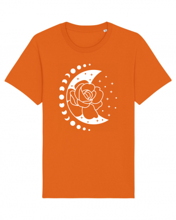 Moon Flower Moon Phases Bright Orange