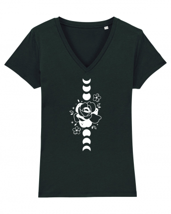 Moon Flower Moon Phases Black