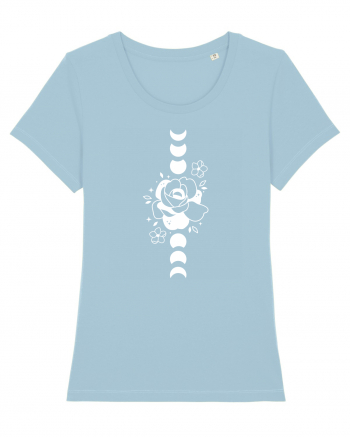 Moon Flower Moon Phases Sky Blue