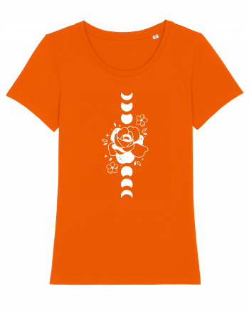 Moon Flower Moon Phases Bright Orange