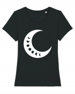 Fazele Lunii Moon Phases Tricou mânecă scurtă guler larg fitted Damă Expresser