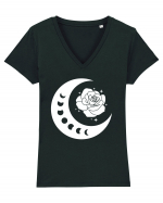 Moon Flower Tricou mânecă scurtă guler V Damă Evoker