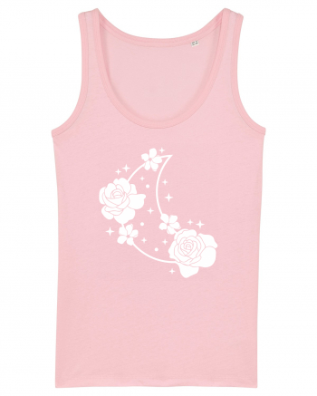 Celestial Moon Flowers Cotton Pink