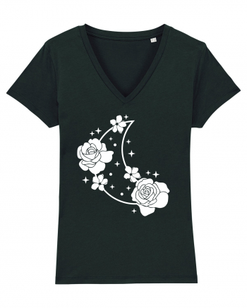 Celestial Moon Flowers Black