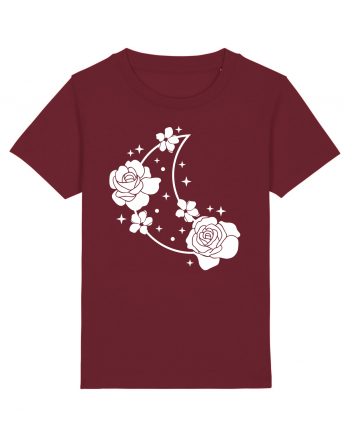 Celestial Moon Flowers Burgundy