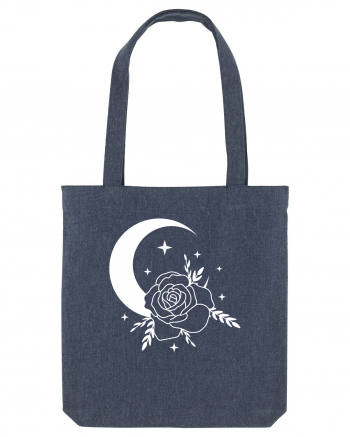 Celestial Moon Flower Midnight Blue