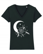 Celestial Moon Flower Tricou mânecă scurtă guler V Damă Evoker