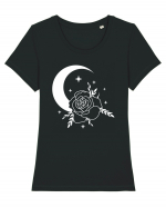 Celestial Moon Flower Tricou mânecă scurtă guler larg fitted Damă Expresser