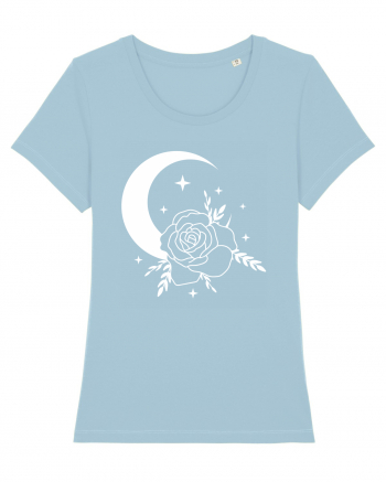 Celestial Moon Flower Sky Blue