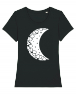 Moon With Flowers Tricou mânecă scurtă guler larg fitted Damă Expresser