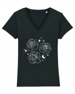 Mystic Flowers Tricou mânecă scurtă guler V Damă Evoker