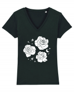 Mystic Flowers Tricou mânecă scurtă guler V Damă Evoker