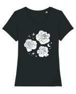 Mystic Flowers Tricou mânecă scurtă guler larg fitted Damă Expresser