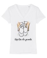 Mă țin de poante Tricou mânecă scurtă guler V Damă Evoker