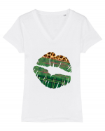 Lucky Lips St Patrick's Day Tricou mânecă scurtă guler V Damă Evoker