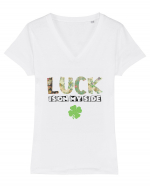 Luck Is On My Side Tricou mânecă scurtă guler V Damă Evoker