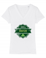 100% Irish Tricou mânecă scurtă guler V Damă Evoker