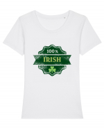 100% Irish Tricou mânecă scurtă guler larg fitted Damă Expresser