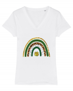 St. Patrick's Day Rainbow Tricou mânecă scurtă guler V Damă Evoker