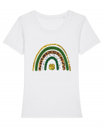 St. Patrick's Day Rainbow Tricou mânecă scurtă guler larg fitted Damă Expresser