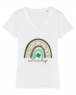 Lucky St. Patrick's Day Rainbow Tricou mânecă scurtă guler V Damă Evoker