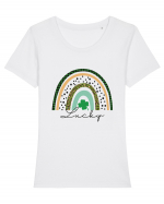 Lucky St. Patrick's Day Rainbow Tricou mânecă scurtă guler larg fitted Damă Expresser