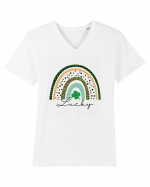 Lucky St. Patrick's Day Rainbow Tricou mânecă scurtă guler V Bărbat Presenter